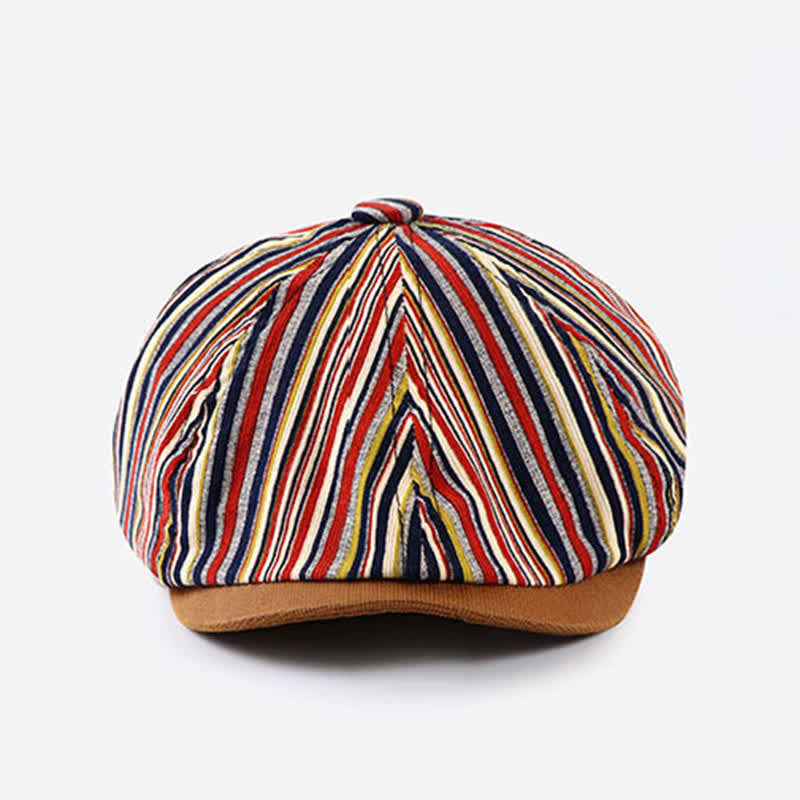 Béret octogonal rayé unique inspiré d'un artiste