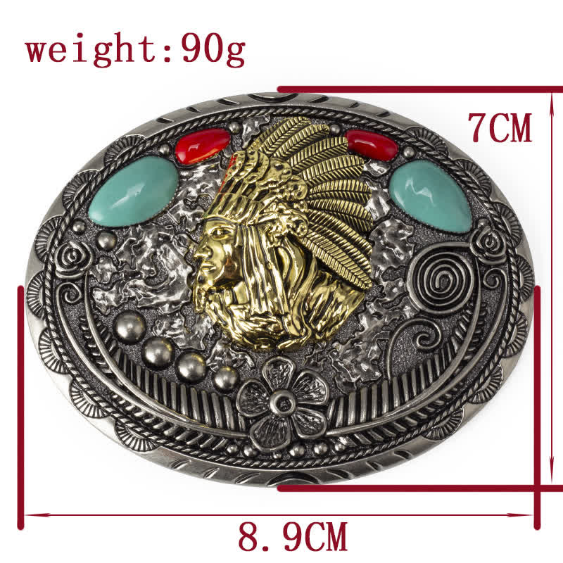 Ceinture en cuir de style indien de campagne turquoise pour homme