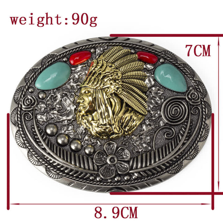 Ceinture en cuir de style indien de campagne turquoise pour homme