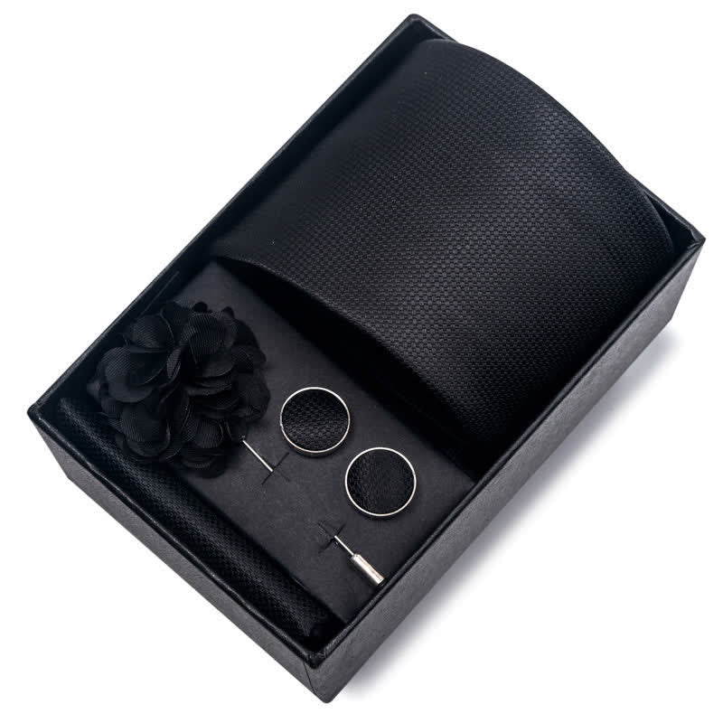 Ensemble de 4 cravates formelles pour hommes de la série noire