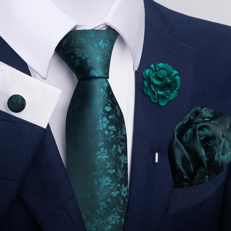 Lot de 4 cravates pour homme de la série Gentle Dark Green