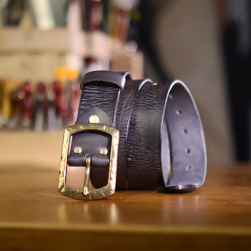 Ceinture en cuir pour homme au design rétro classique et vieilli