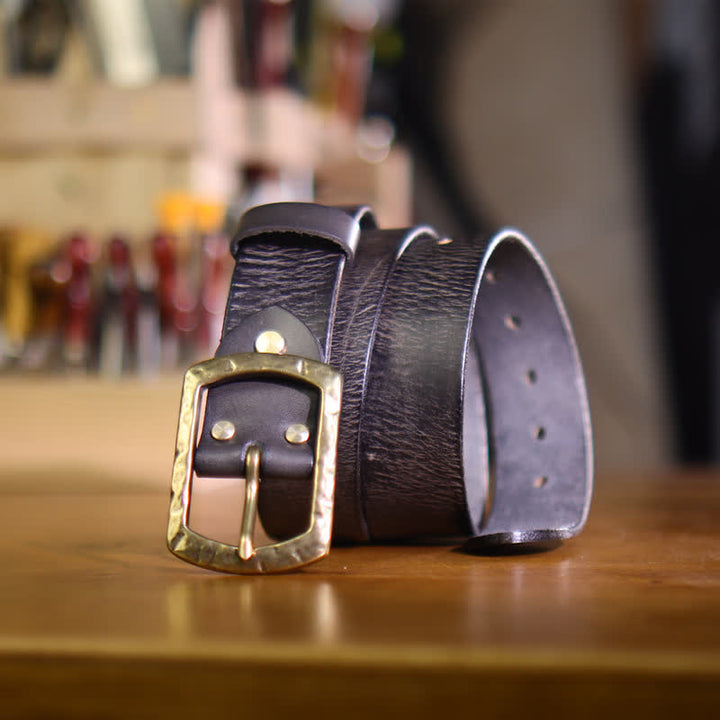Ceinture en cuir pour homme au design rétro classique et vieilli