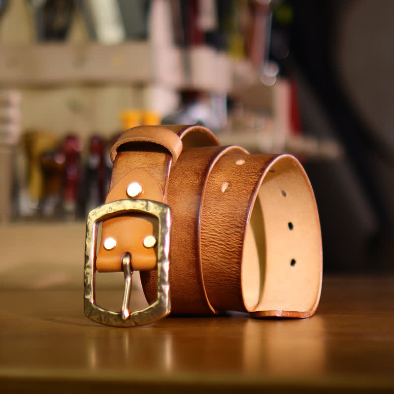 Ceinture en cuir pour homme au design rétro classique et vieilli
