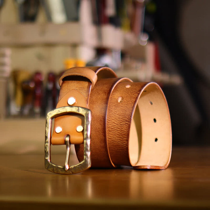 Ceinture en cuir pour homme au design rétro classique et vieilli