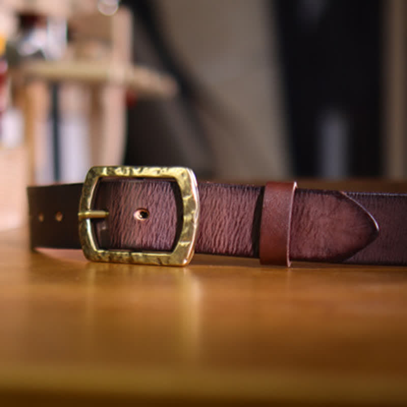 Ceinture en cuir pour homme au design rétro classique et vieilli