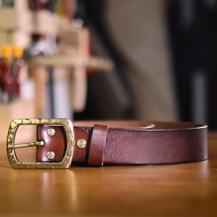 Ceinture en cuir pour homme au design rétro classique et vieilli