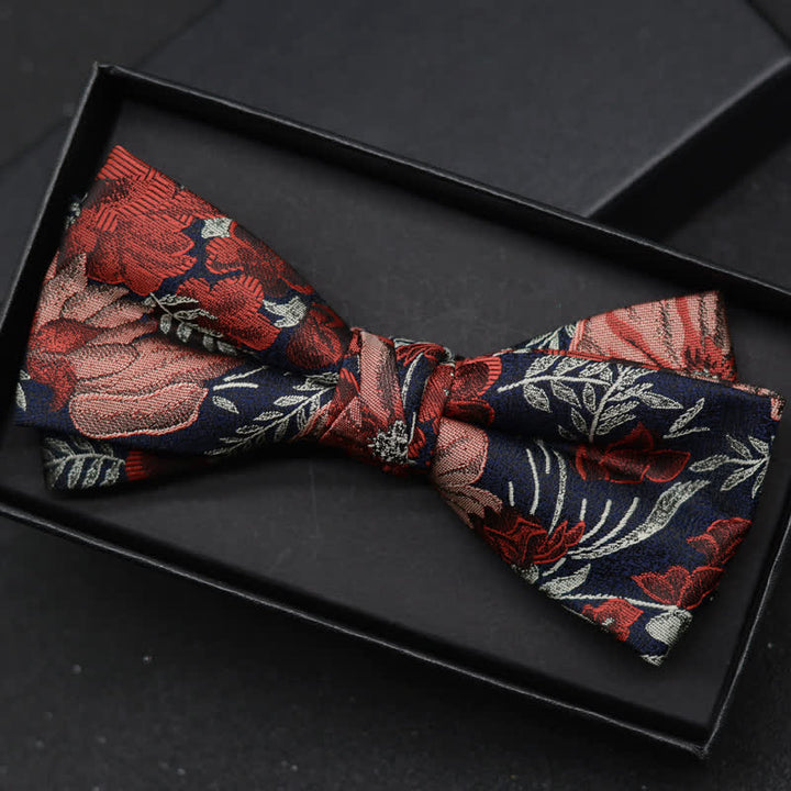 Lot de 2 mouchoirs et nœuds papillon élégants à motif floral pour homme