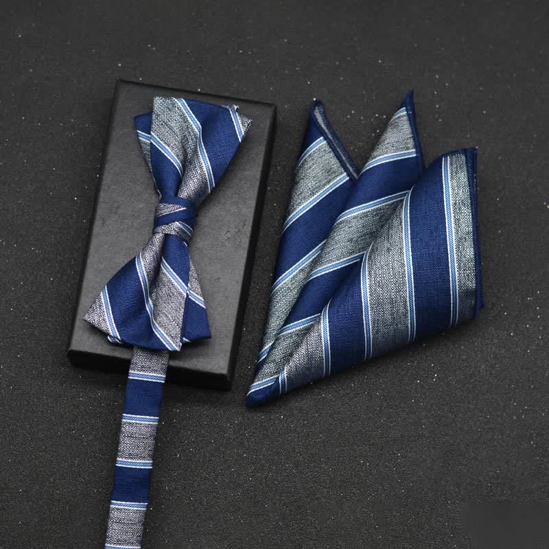 Lot de 2 mouchoirs et nœuds papillon élégants à motif floral pour homme