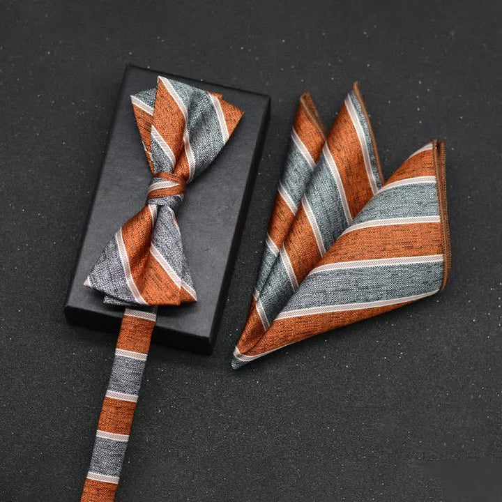 Lot de 2 mouchoirs et nœuds papillon élégants à motif floral pour homme