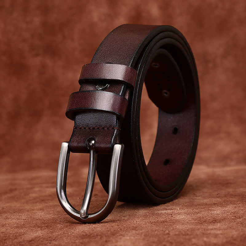 Ceinture en cuir mince décontractée à la mode avec rivets en métal