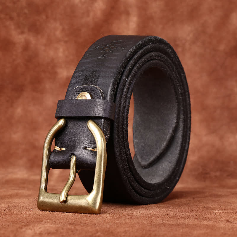 Ceinture en cuir épais avec motif totem viking