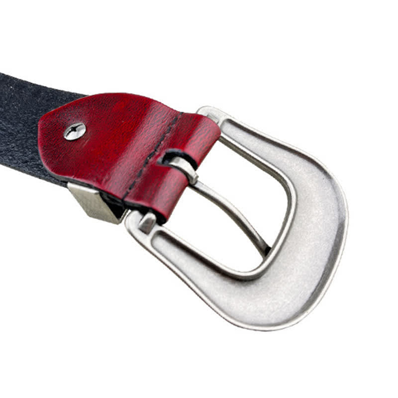 Ceinture en cuir gaufré à motif floral de style occidental