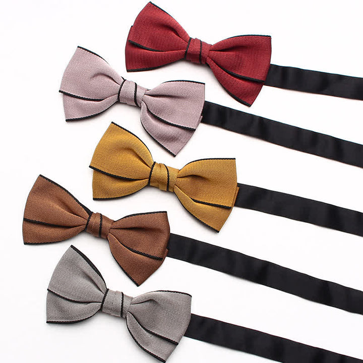 Nœud papillon à double bordure unie pour homme