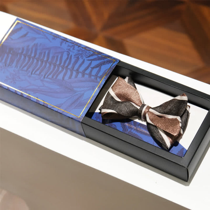 Nœud papillon en queue de poisson à rayures diagonales pour homme