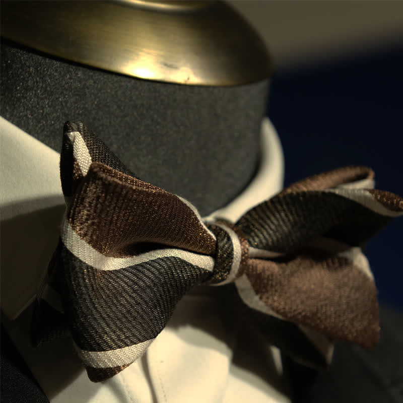 Nœud papillon en queue de poisson à rayures diagonales pour homme