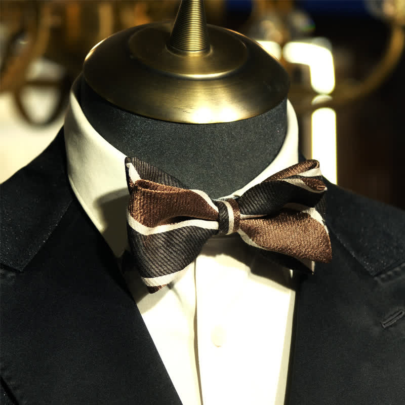 Nœud papillon en queue de poisson à rayures diagonales pour homme