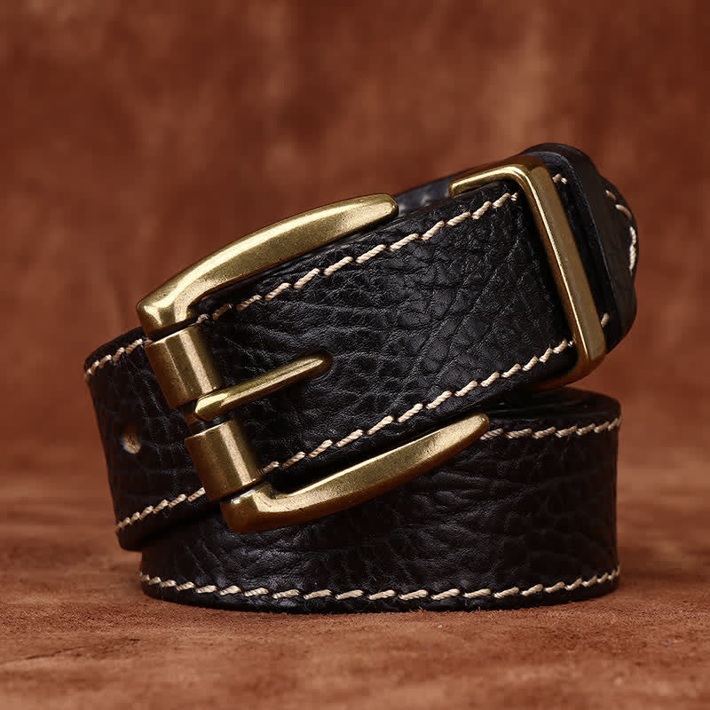 Ceinture en cuir robuste avec motif peau de bison rétro