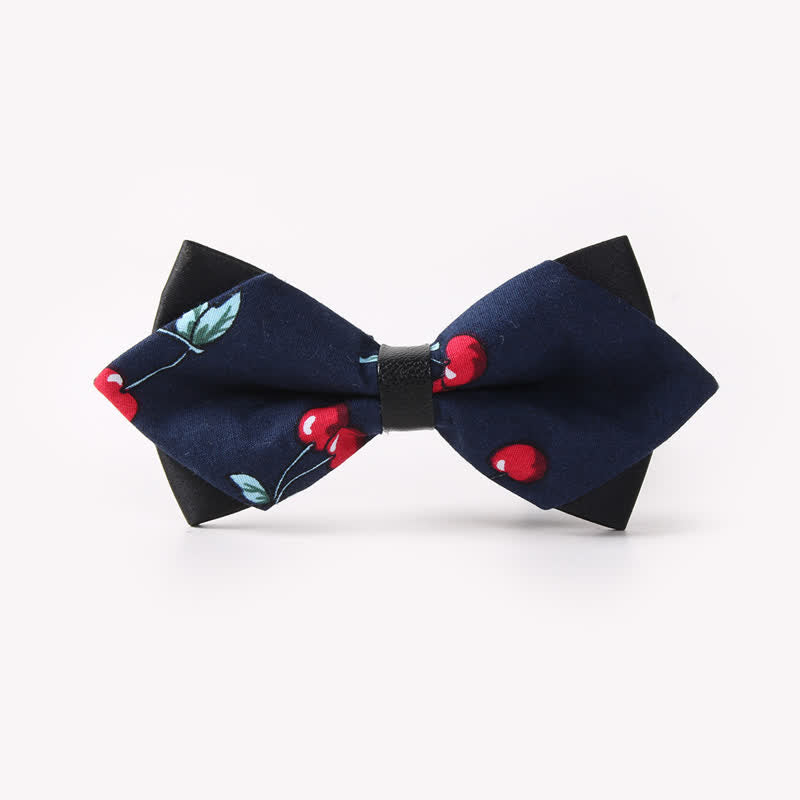 Nœud papillon pointu en coton à double épaisseur et motif floral pour homme - Style #16 - image 20