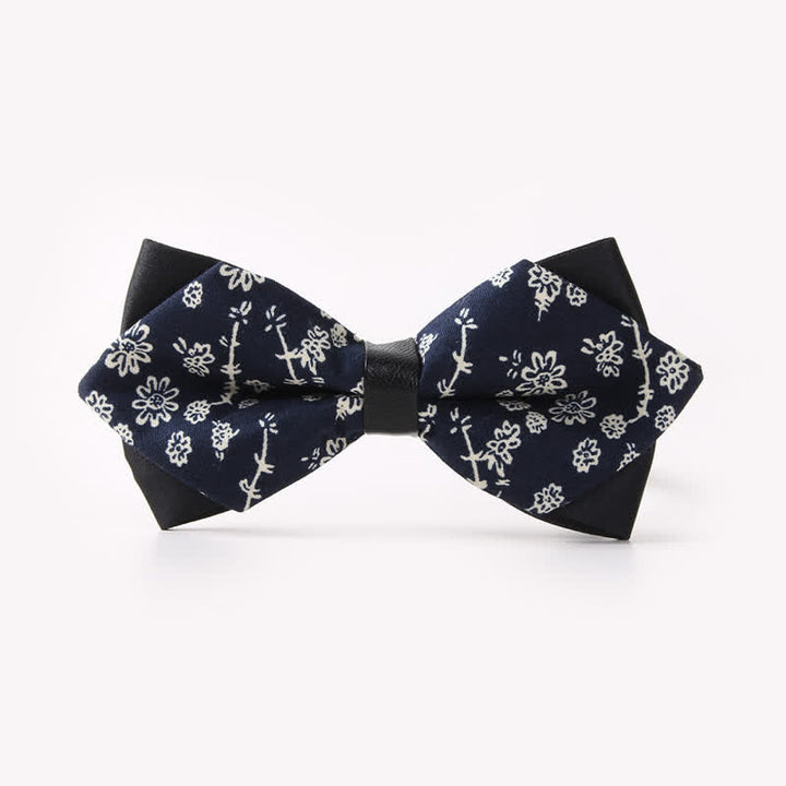 Nœud papillon pointu en coton à double épaisseur et motif floral pour homme - Style #6 - image 10