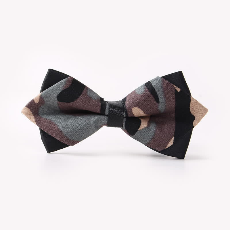 Nœud papillon pointu en coton à double épaisseur et motif floral pour homme - Style #11 - image 15
