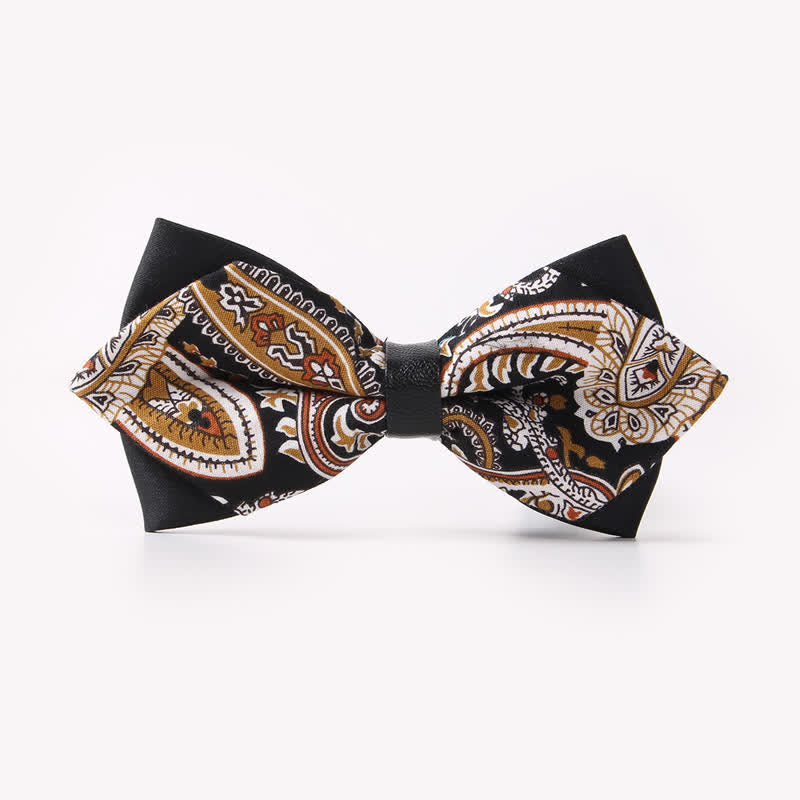 Nœud papillon pointu en coton à double épaisseur et motif floral pour homme - Style #15 - image 19