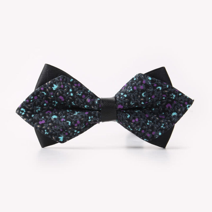 Nœud papillon pointu en coton à double épaisseur et motif floral pour homme - Style #24 - image 28