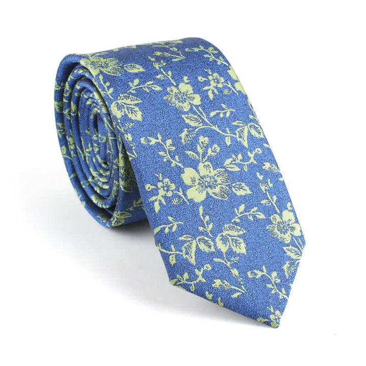Cravate fantaisie fine à motif floral coloré pour homme