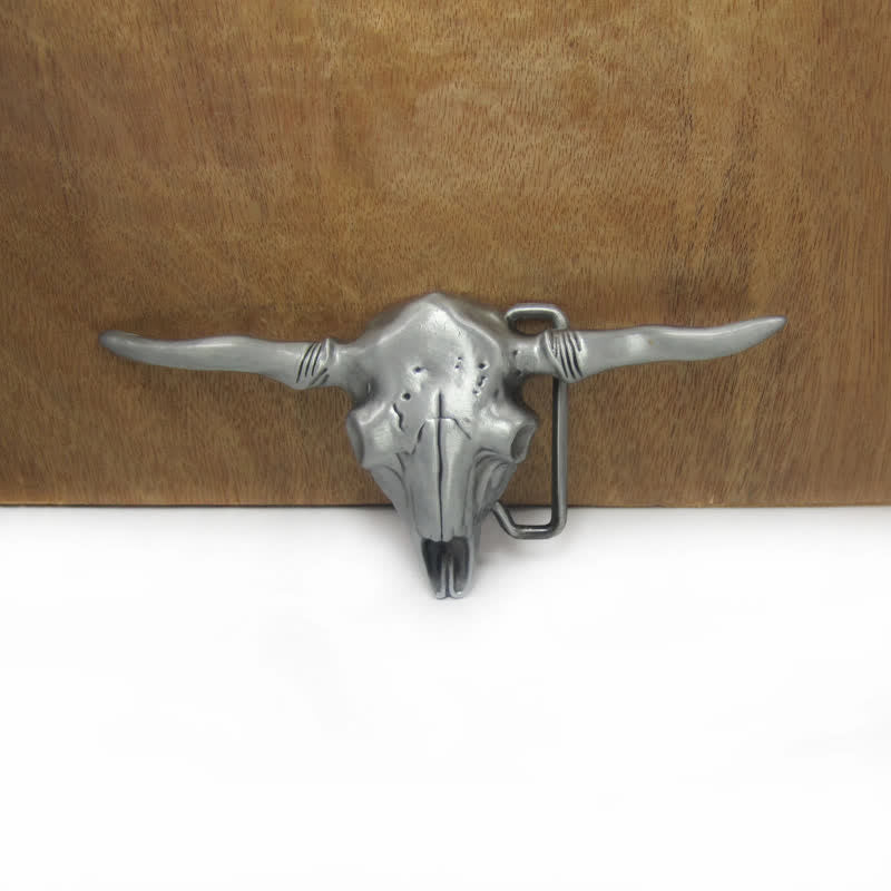 Ceinture en cuir à boucle de taureau longhorn cool western DIY pour homme