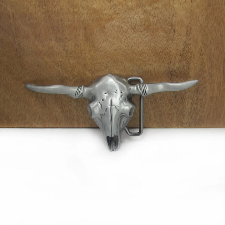 Ceinture en cuir à boucle de taureau longhorn cool western DIY pour homme