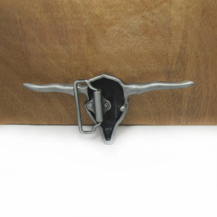 Ceinture en cuir à boucle de taureau longhorn cool western DIY pour homme