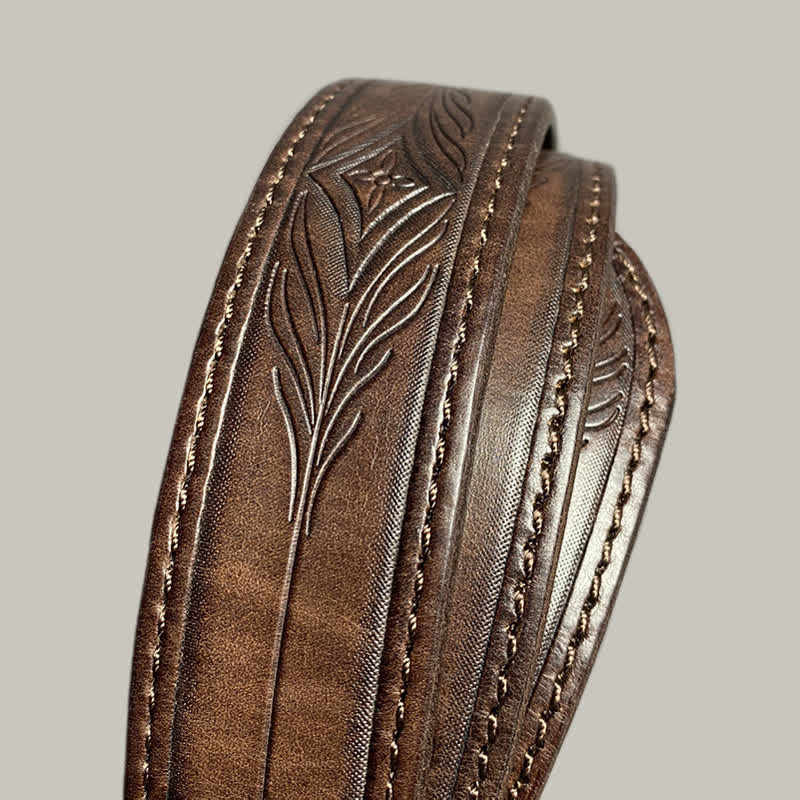 Ceinture en cuir à imprimé floral classique et tendance