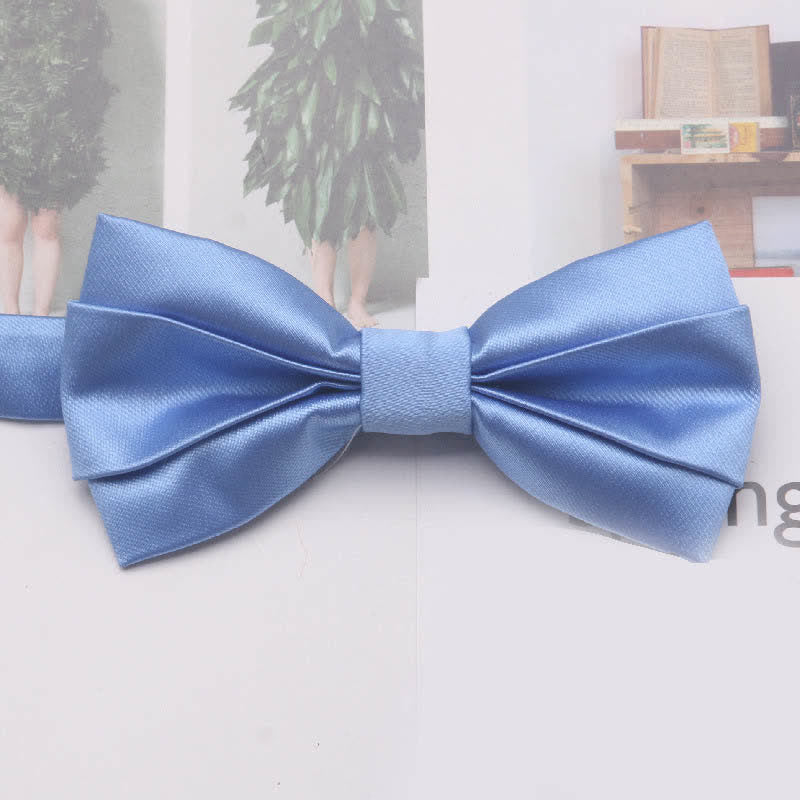 Nœud papillon décontracté simple classique de couleur unie pour hommes