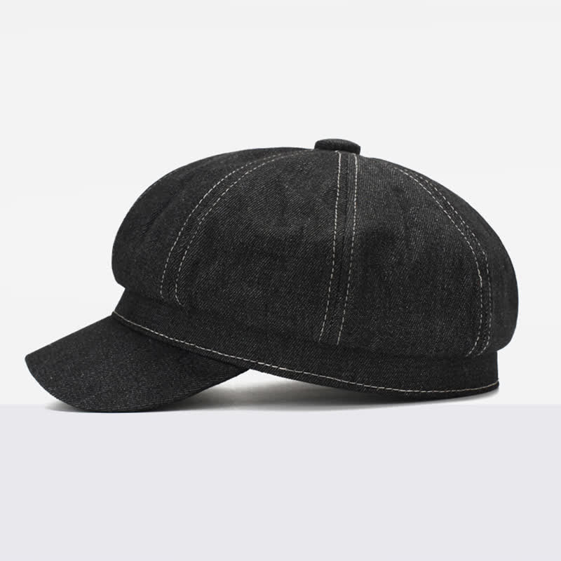 Béret à visière en denim White Line