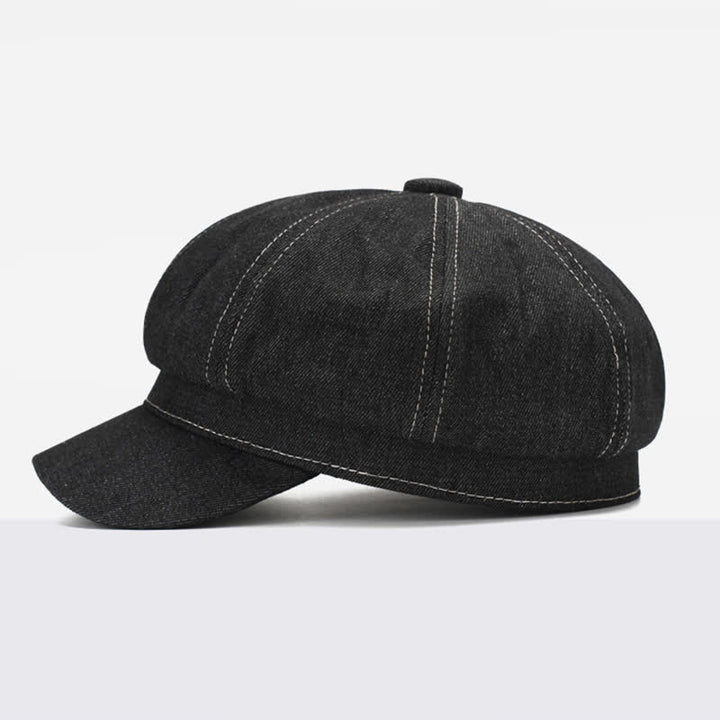 Béret à visière en denim White Line