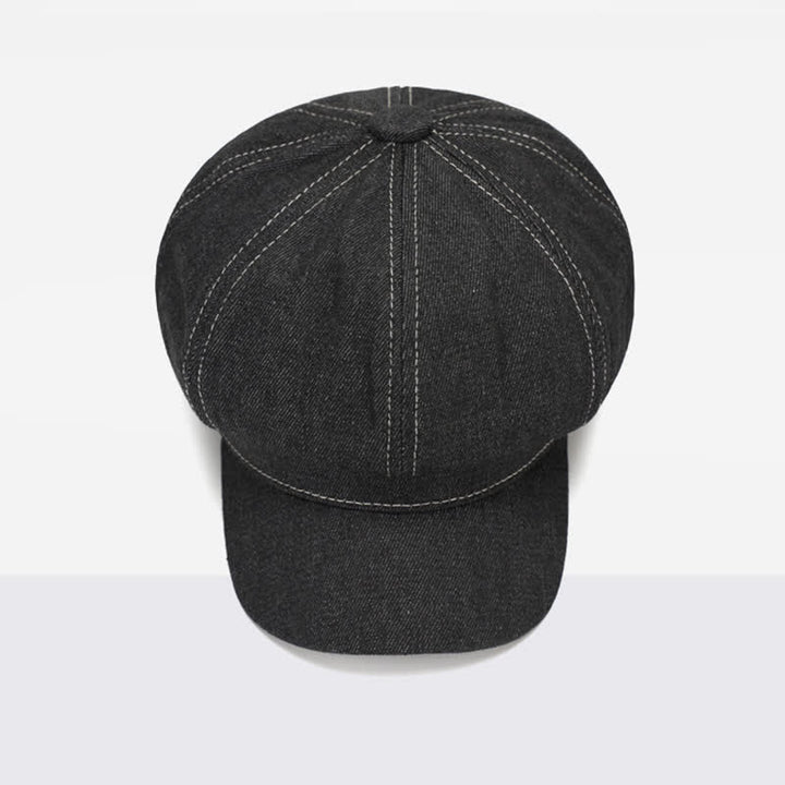 Béret à visière en denim White Line