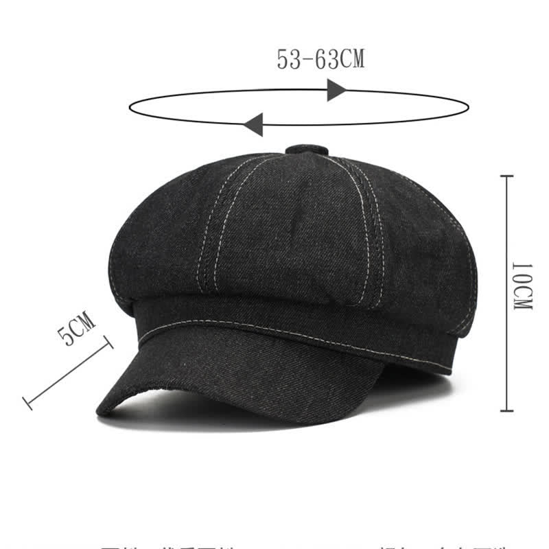Béret à visière en denim White Line