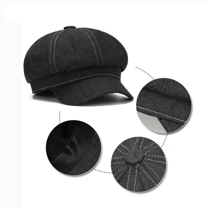 Béret à visière en denim White Line