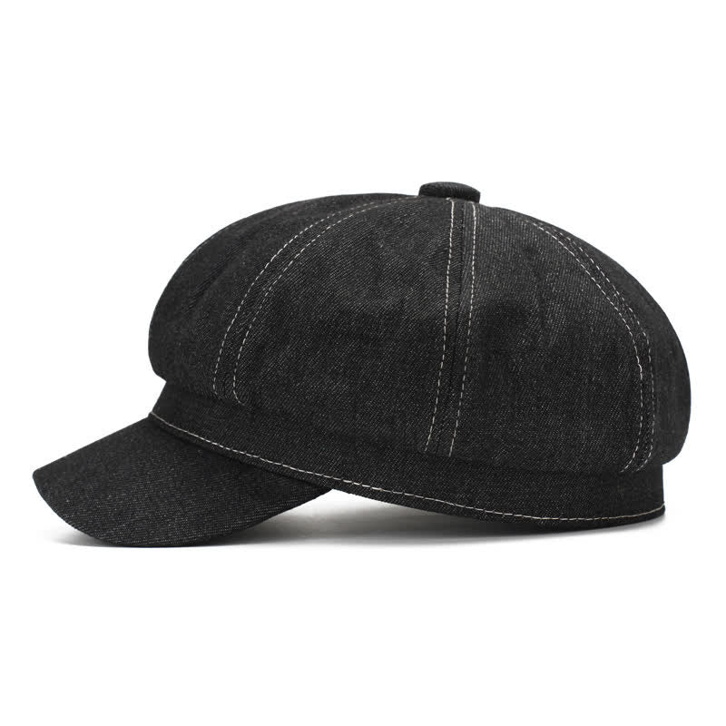 Béret à visière en denim White Line
