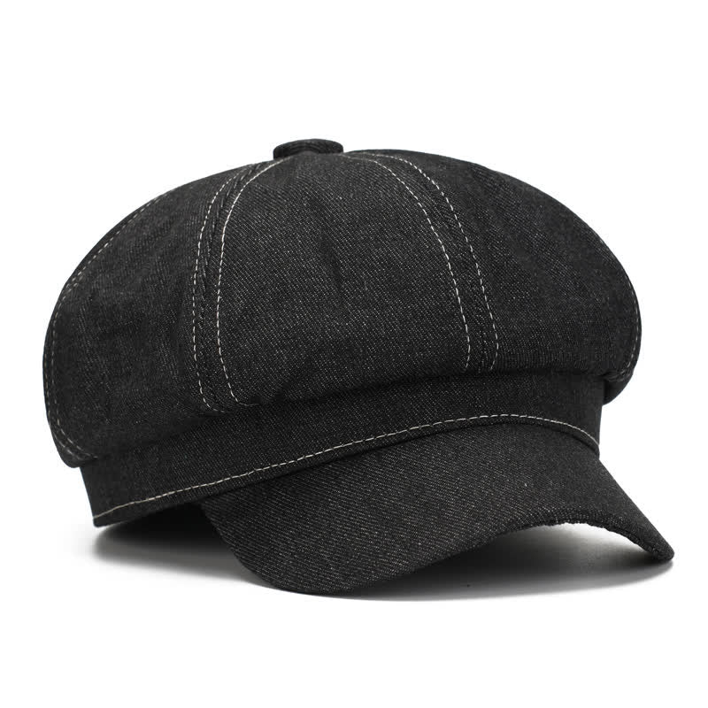 Béret à visière en denim White Line