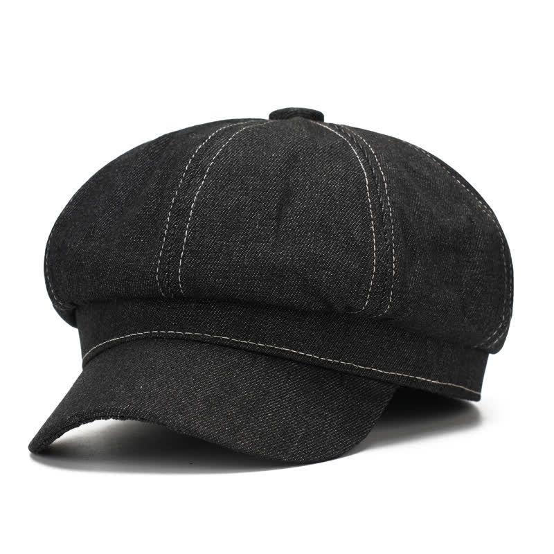 Béret à visière en denim White Line