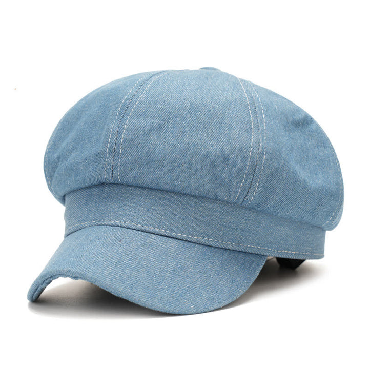 Béret à visière en denim White Line