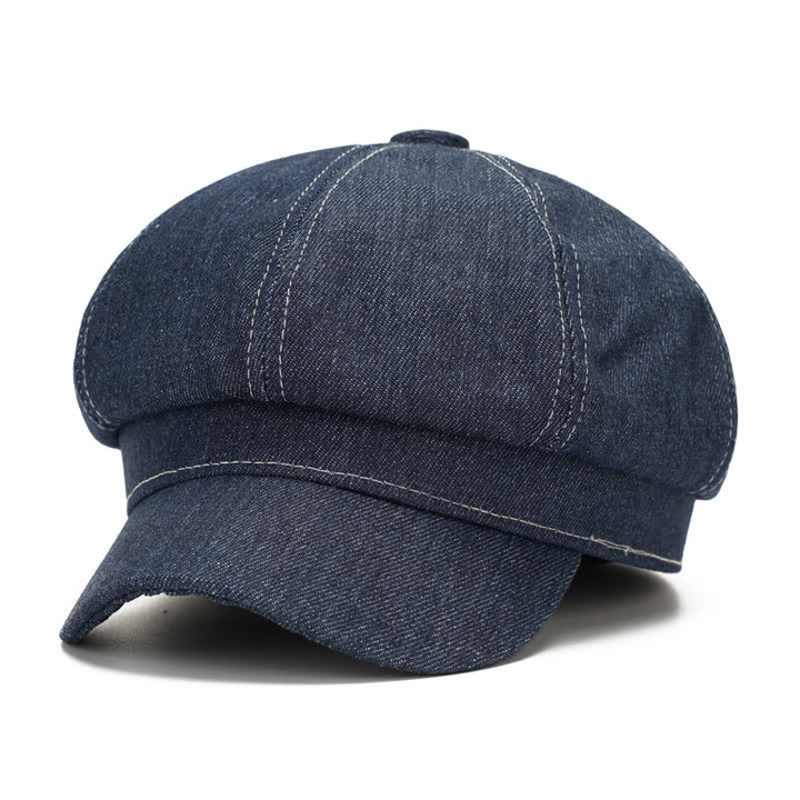Béret à visière en denim White Line