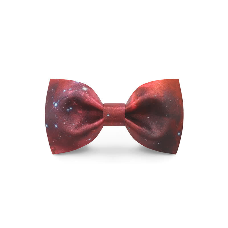 Nœud papillon gracieux à imprimé floral pour homme avec motif vague rouge