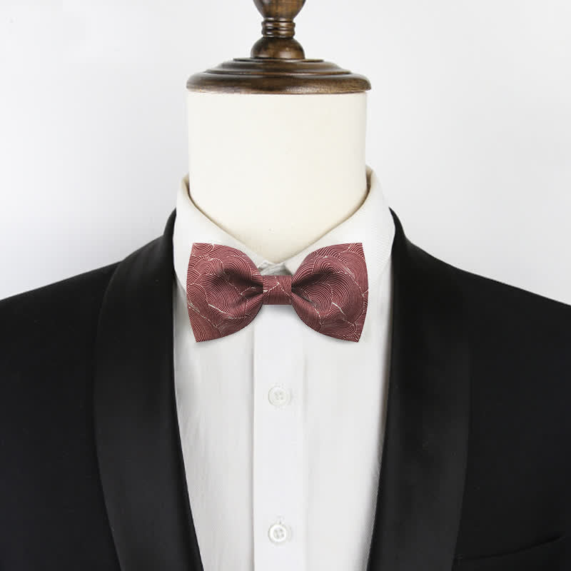 Nœud papillon gracieux à imprimé floral pour homme avec motif vague rouge