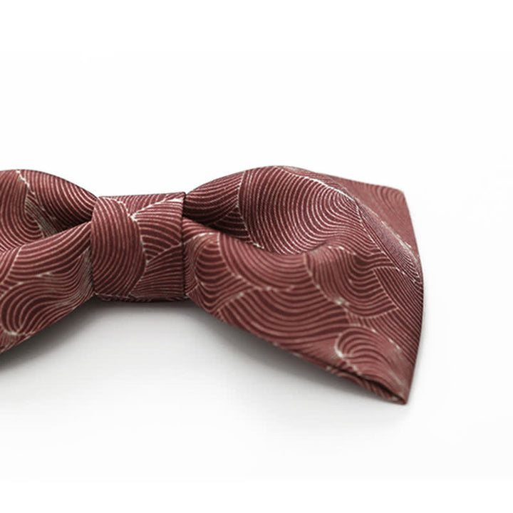 Nœud papillon gracieux à imprimé floral pour homme avec motif vague rouge
