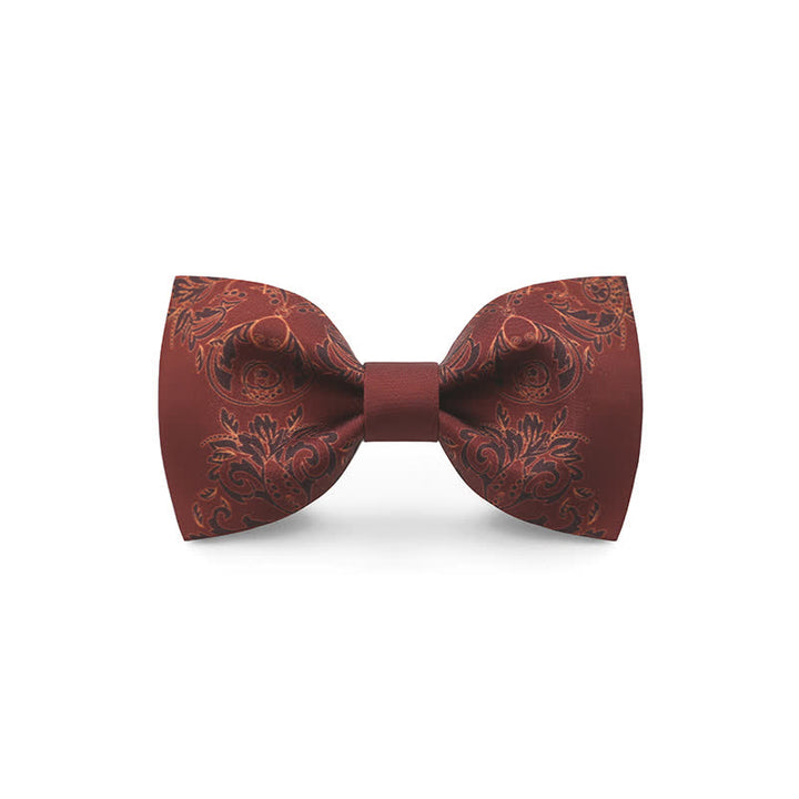 Nœud papillon gracieux à imprimé floral pour homme avec motif vague rouge