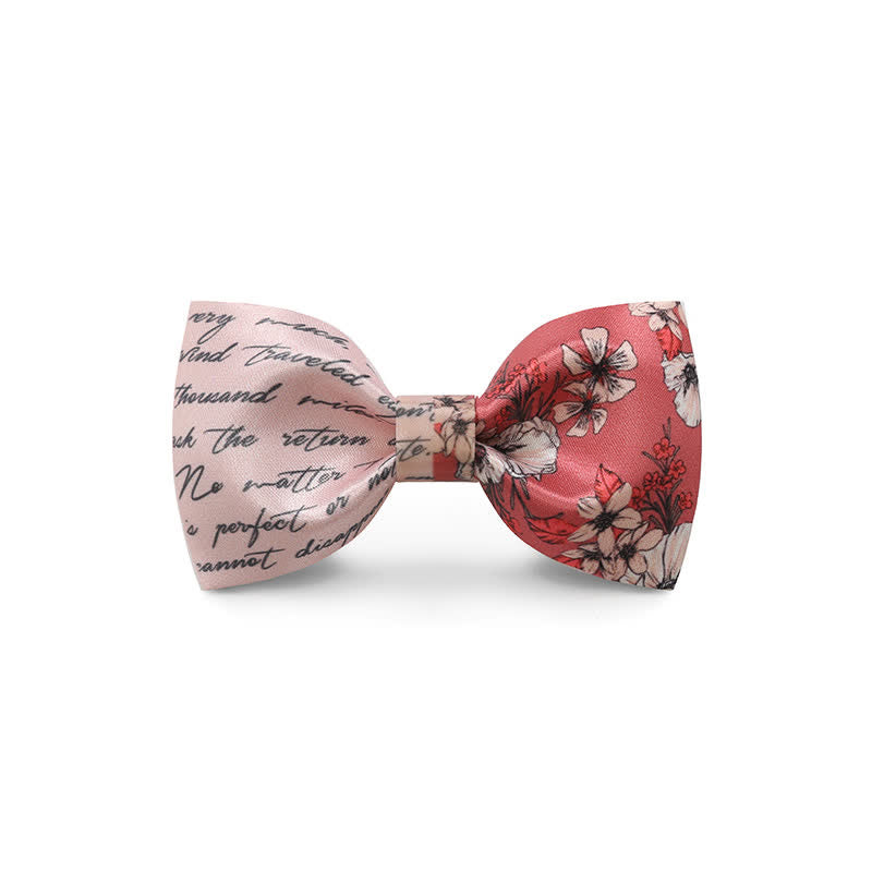 Nœud papillon gracieux à imprimé floral pour homme avec motif vague rouge