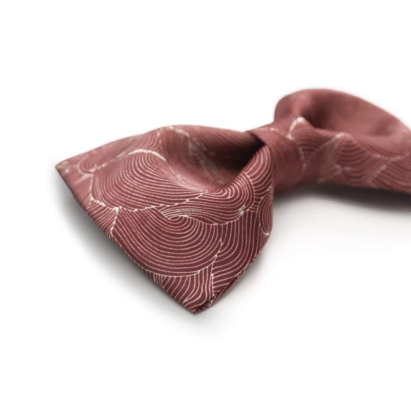 Nœud papillon gracieux à imprimé floral pour homme avec motif vague rouge