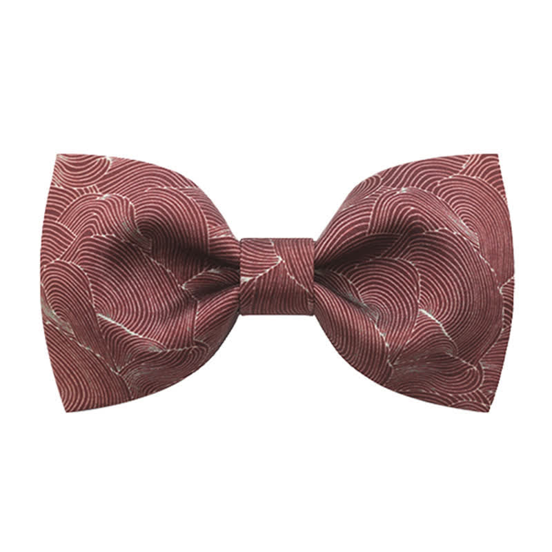 Nœud papillon gracieux à imprimé floral pour homme avec motif vague rouge
